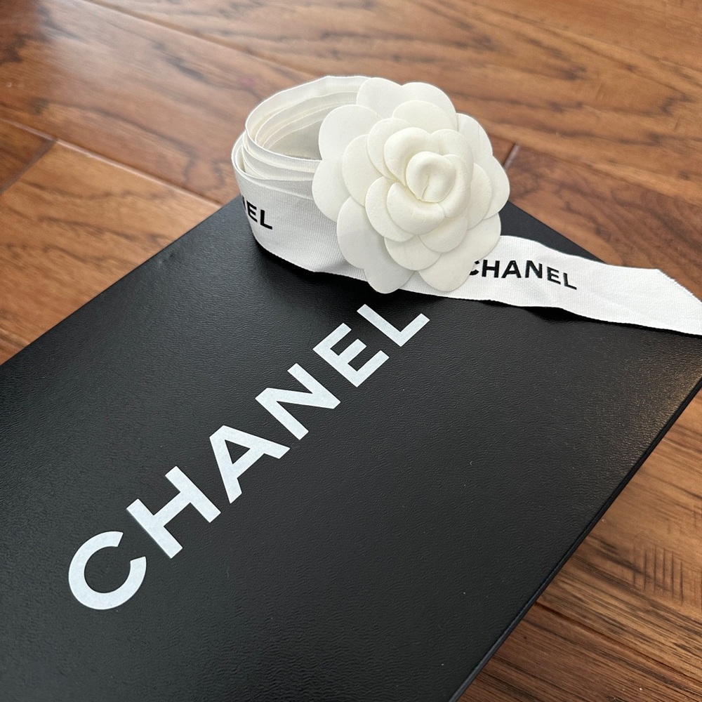 Chanel ribbon with a camellia